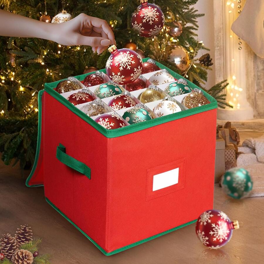 Box Scatola Per Palline Di Natale Contenitore Organizer Impermeabile 45x35x35cm