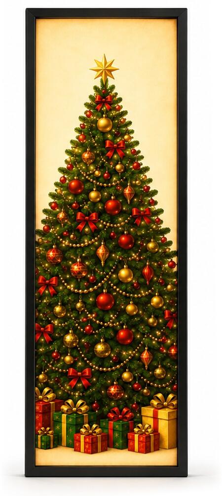 Sequenze Luci d'Inverno — Pannello Luminoso Albero di Natale, Quadro Retroilluminato a LED da Parete