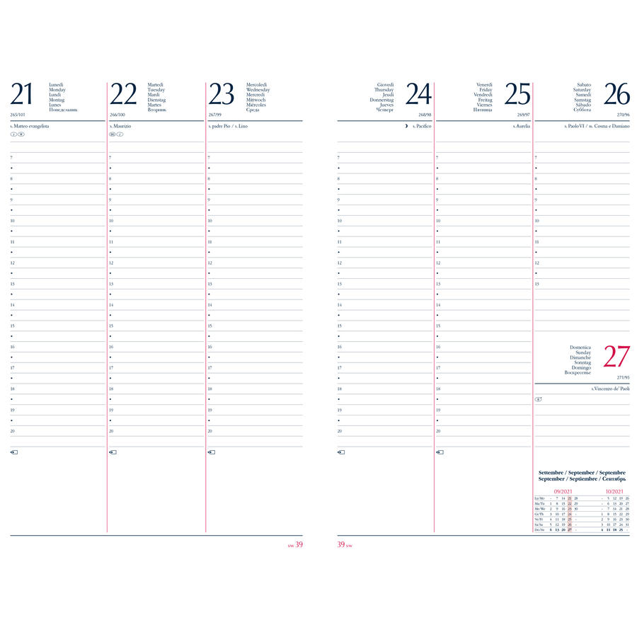 Agenda Settimanale Copertina Imbottita 17x24cm