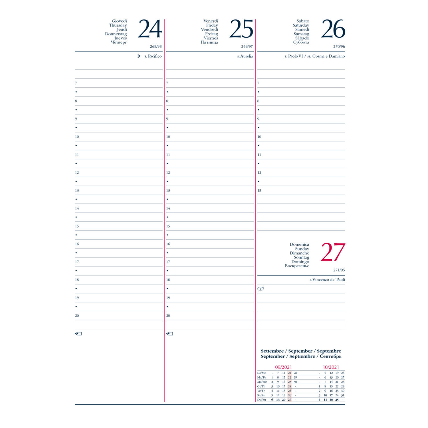 Agenda Settimanale Copertina Imbottita 17x24cm