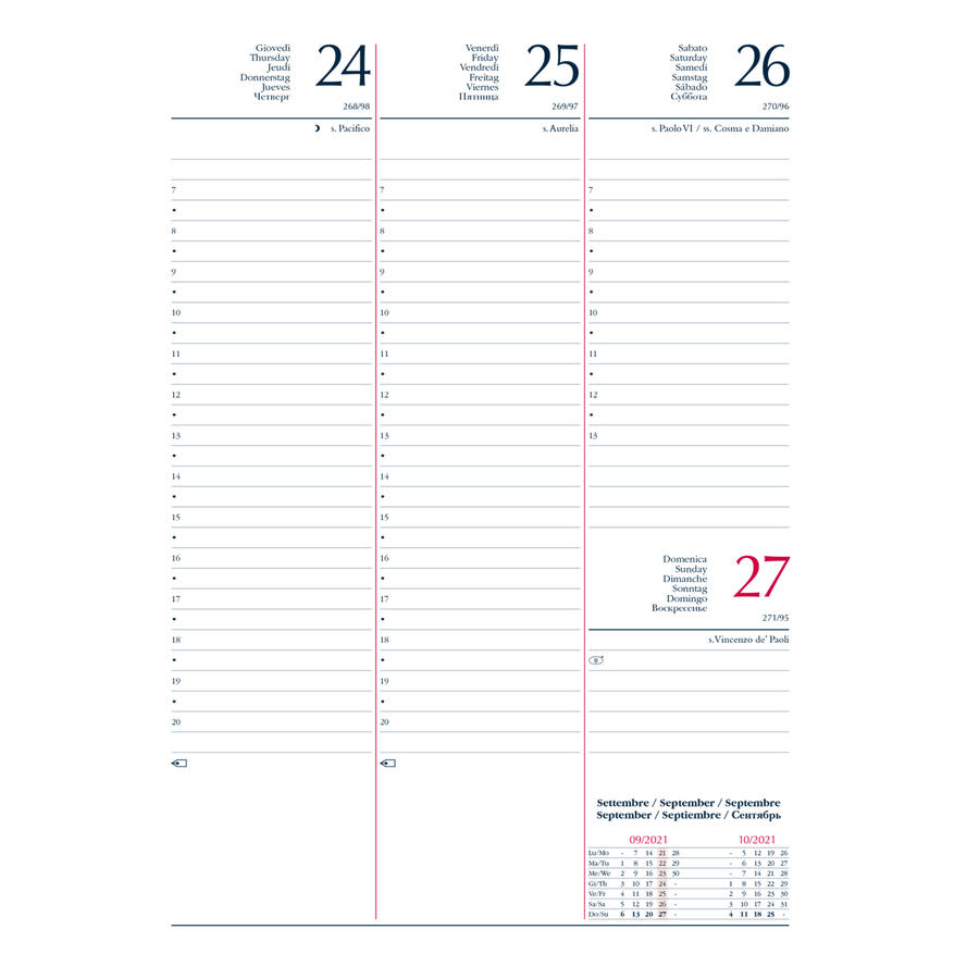 Agenda Settimanale Copertina Imbottita 17x24cm
