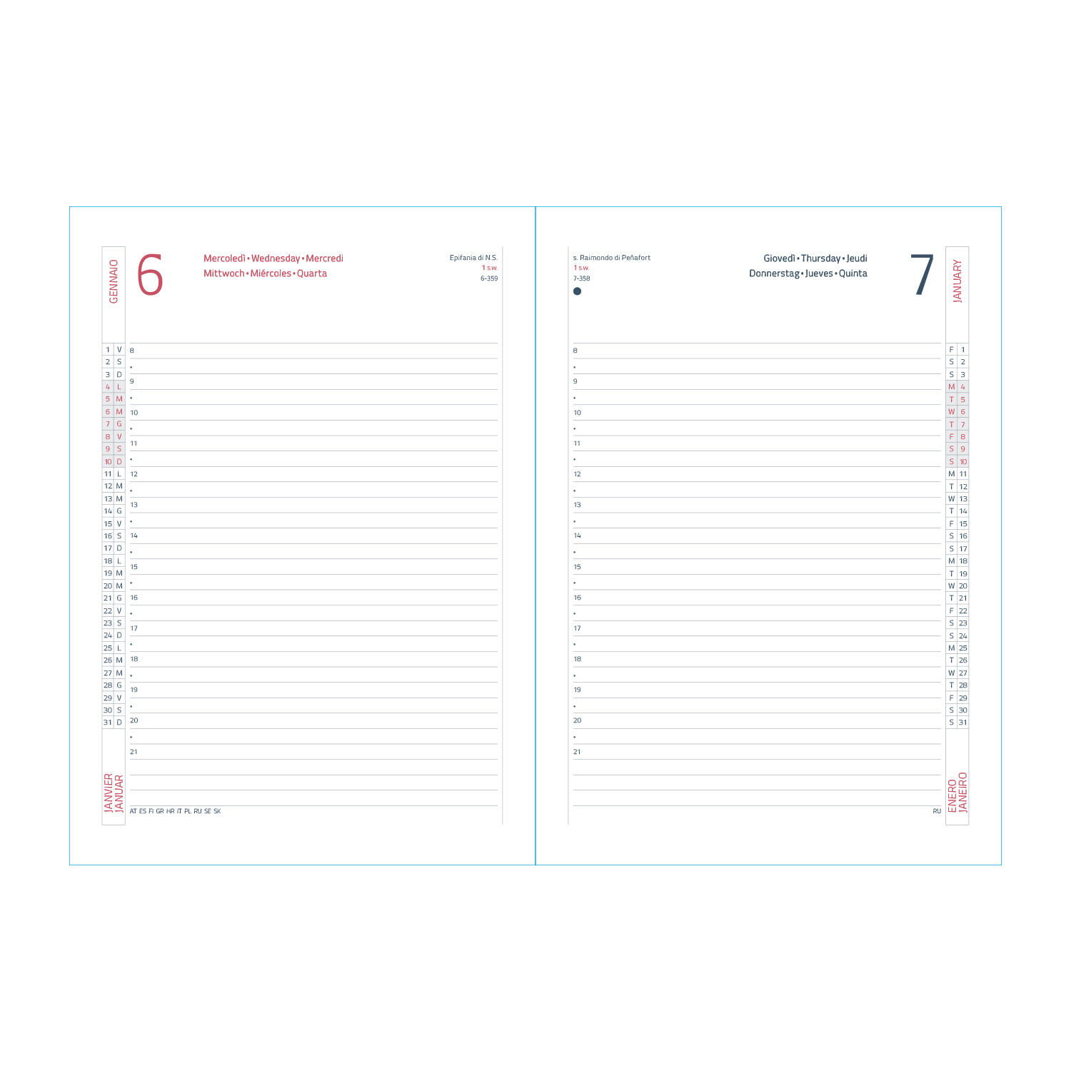 Agenda Giornaliera "ALFA" 17x24cm INTEMPO