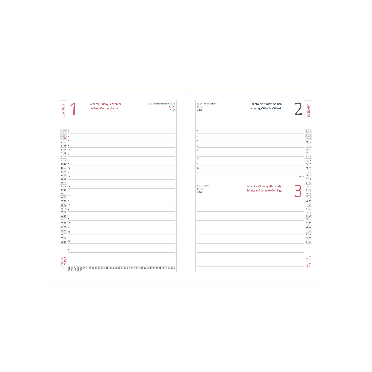 Agenda Giornaliera "ALFA" 15x21cm INTEMPO