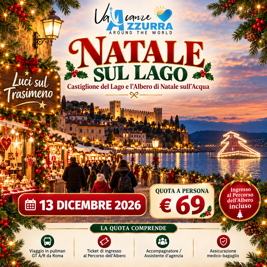 13 DICEMBRE 2026 CASTIGLIONE DEL LAGO E L’ALBERO DI NATALE SULL’ACQUA