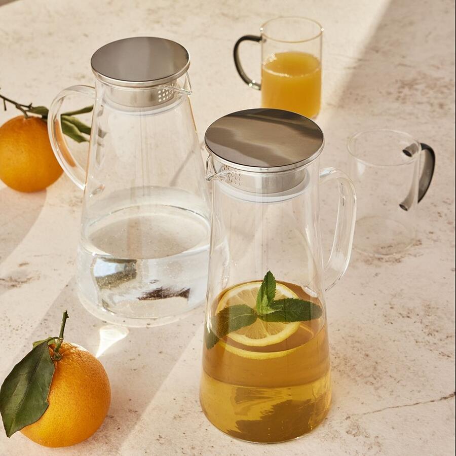 Tognana - Caraffa con Filtro Outline Dolce Casa, Vetro Borosilicato 1300cc