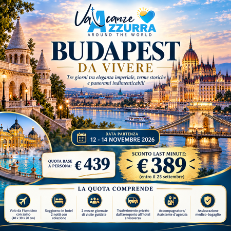 12 NOVEMBRE 2026 BUDAPEST DA VIVERE