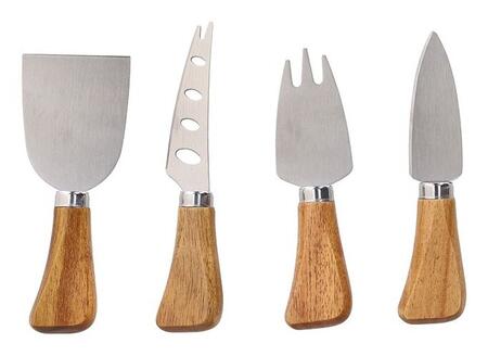 Tognana Set Formaggio 4 Pezzi in Acciaio con Manico in Legno di Acacia — Collezione Guest & Gift