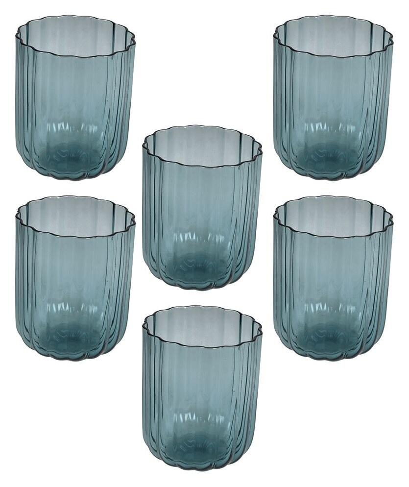 Tognana Set 6 Bicchieri in Vetro Dalia 420 cc — Blu, Verde o Grigio
