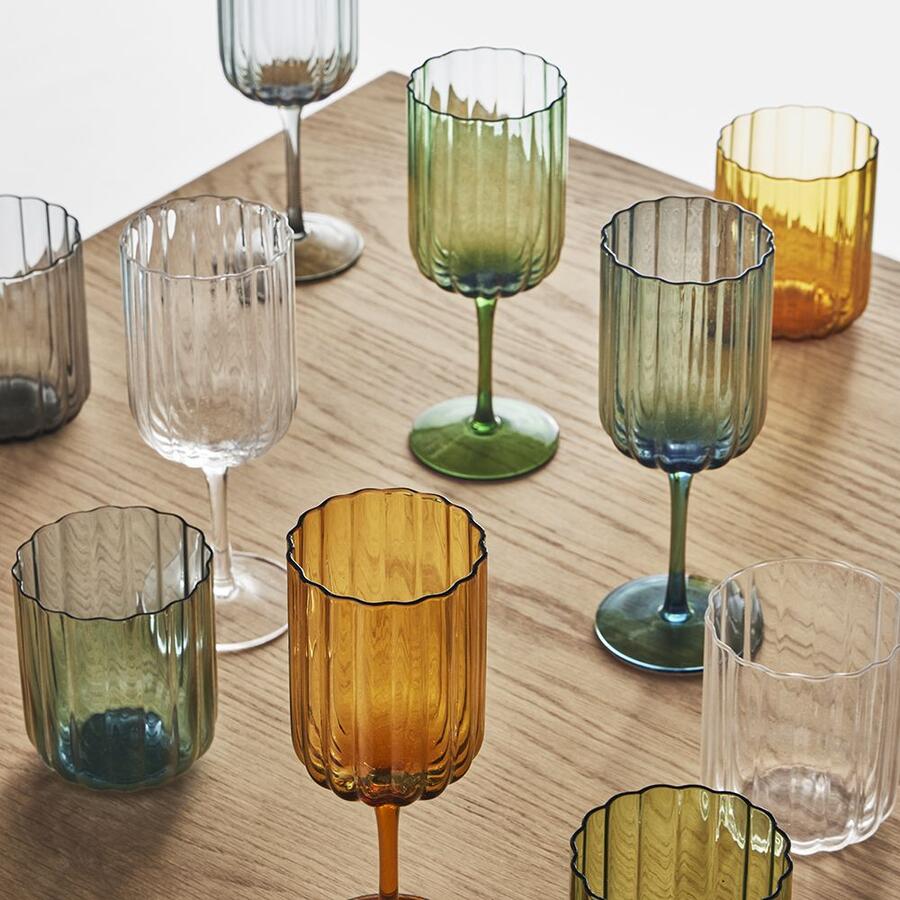 Tognana Set 6 Bicchieri in Vetro Dalia 420 cc — Blu, Verde o Grigio