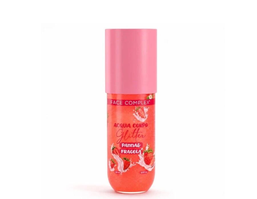 Face Complex Acqua Corpo Glitter da 250 ml Panna E Fragola