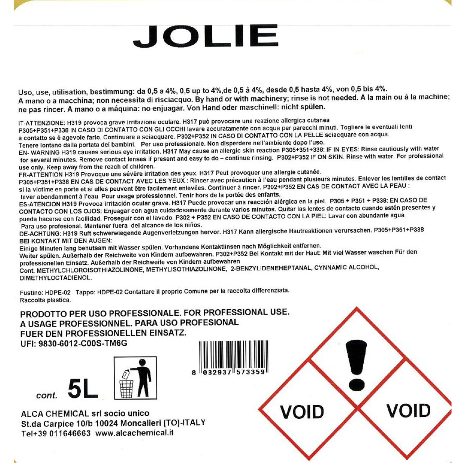 Detergente per Pavimenti JOLIE Profumazione Floreale ALCA