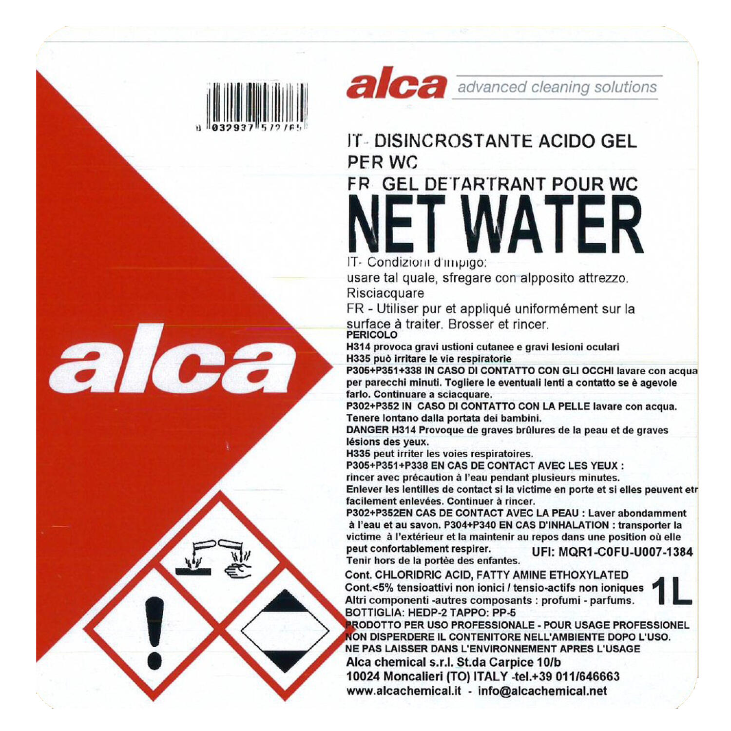 Detergente Disincrostante WC NET WATER Acido ALCA