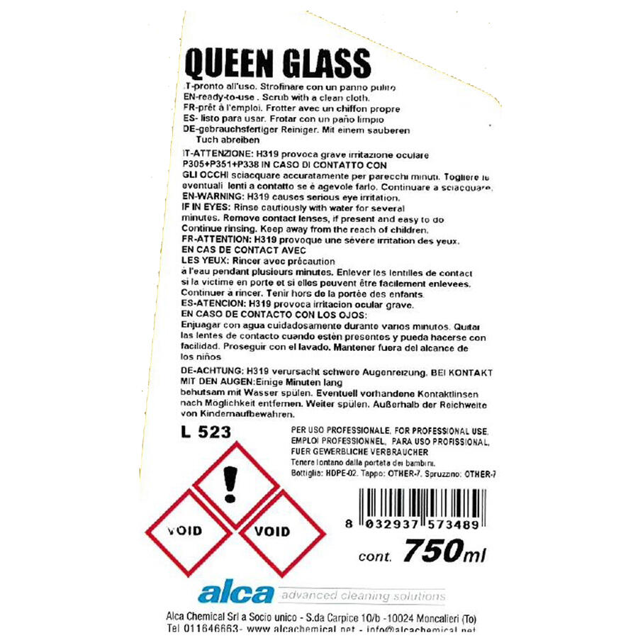 Detergente per Vetri  QUEEN GLASS Profumo Gradevole ALCA