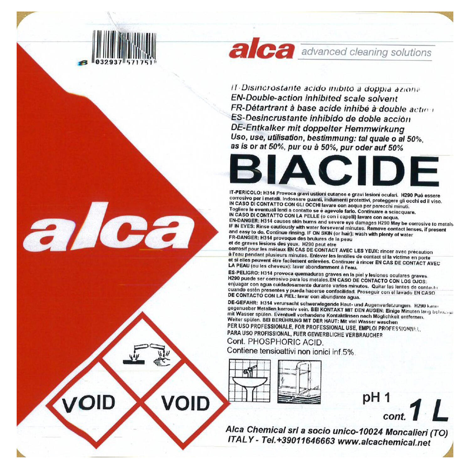 Detergente Disincrostante WC BIACIDE per Incrostazioni e Ruggine ALCA