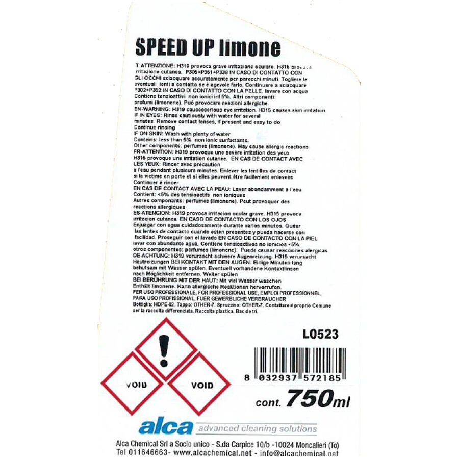 Detergente   Multiuso  SPEED UP Profumo Limone ALCA