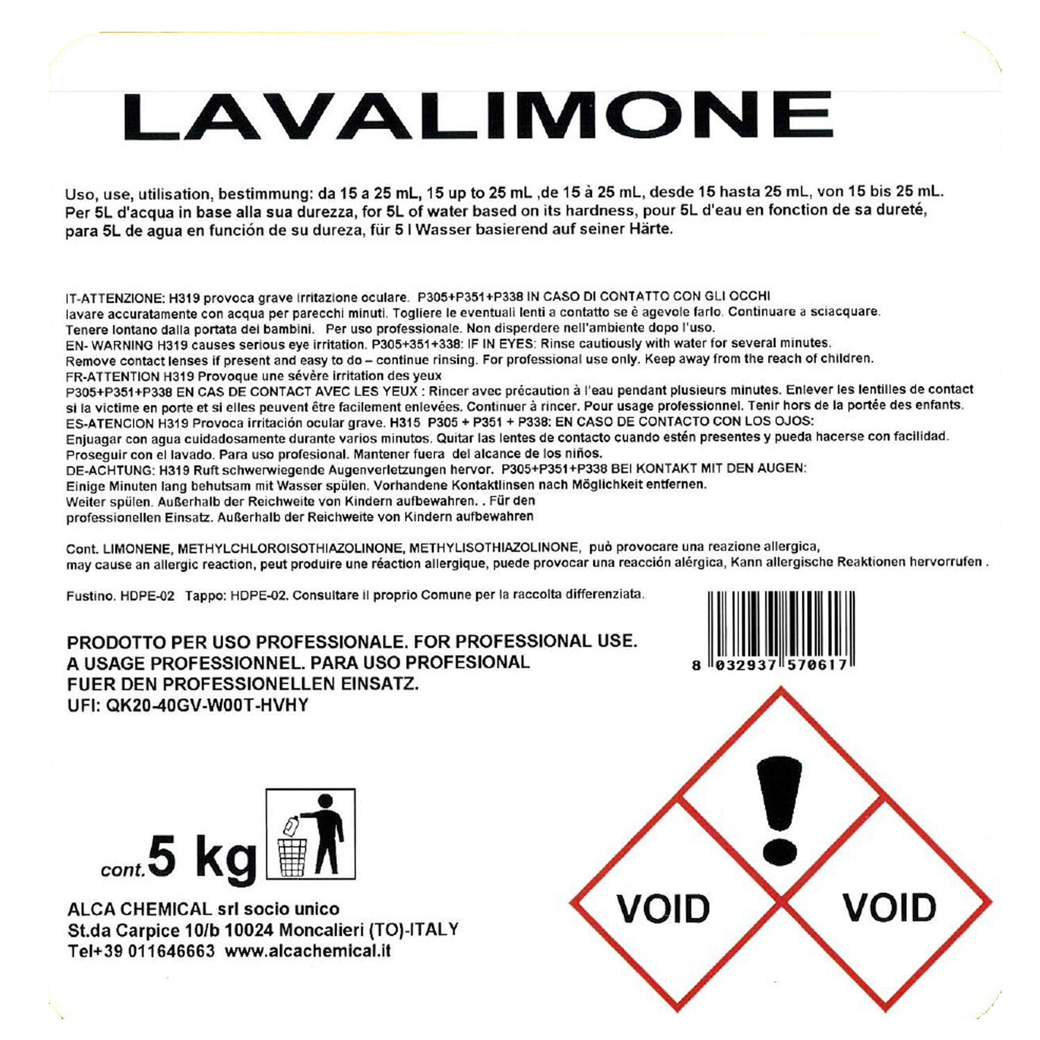 Detersivo per  Piatti  LAVALIMONE Profumo Agrumi ALCA