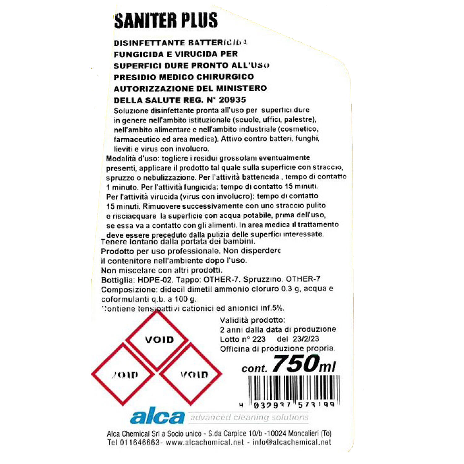 Sgrassante  SANIER  PLUS Multisuperfice ALCA
