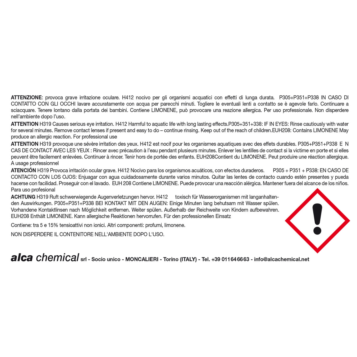 Sgrassatore Super Concentrato Monodose ALCA
