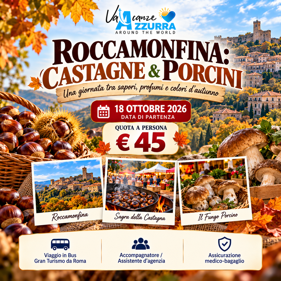 18 OTTOBRE 2026 ROCCAMONFINA: CASTAGNE & PORCINI