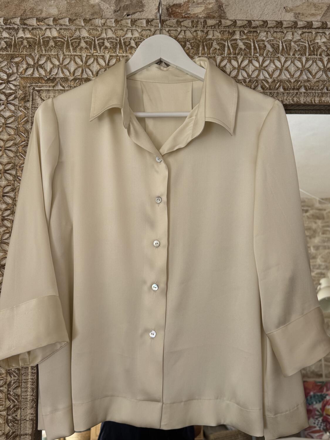 Camicia Lavinia in cady pura seta avorio  