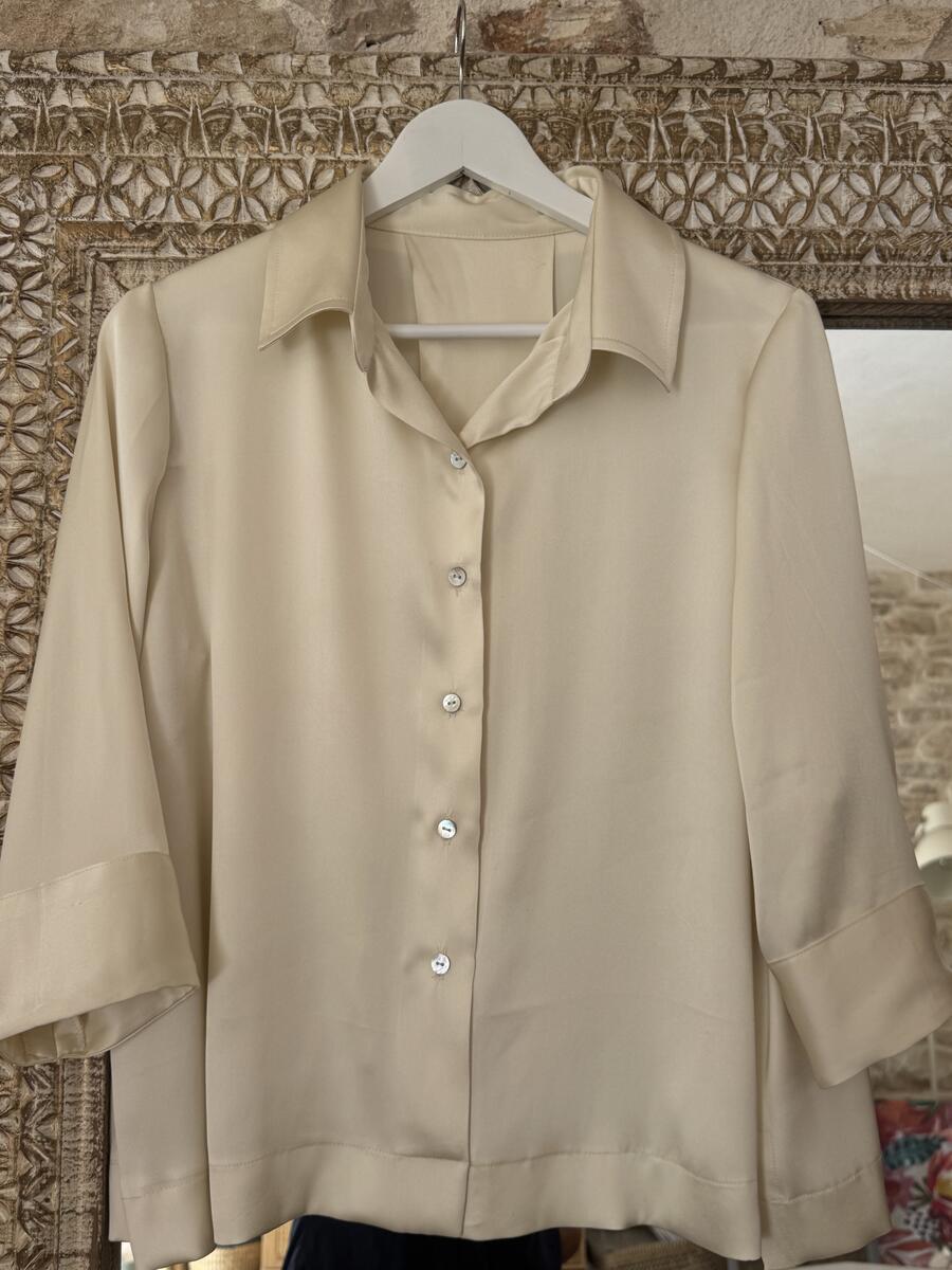 Camicia Lavinia in cady pura seta avorio  