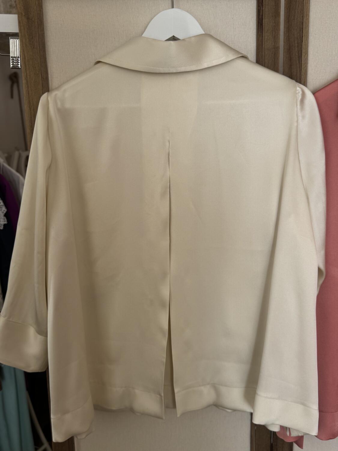 Camicia Lavinia in cady pura seta avorio  