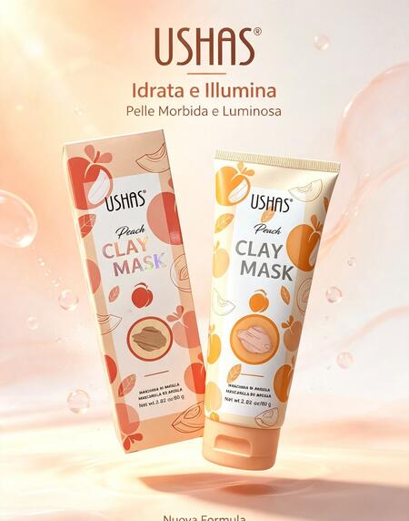 Ushas Clay Mask Peach [Conf. da 12 pezzi]