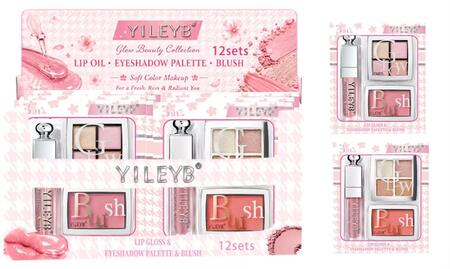 Yileyb Kit Trucco Lip Oil + Eyeshadow Palette [Conf. da 12 kit]