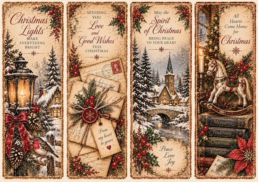 Vintage Christmas Cards kit digitale