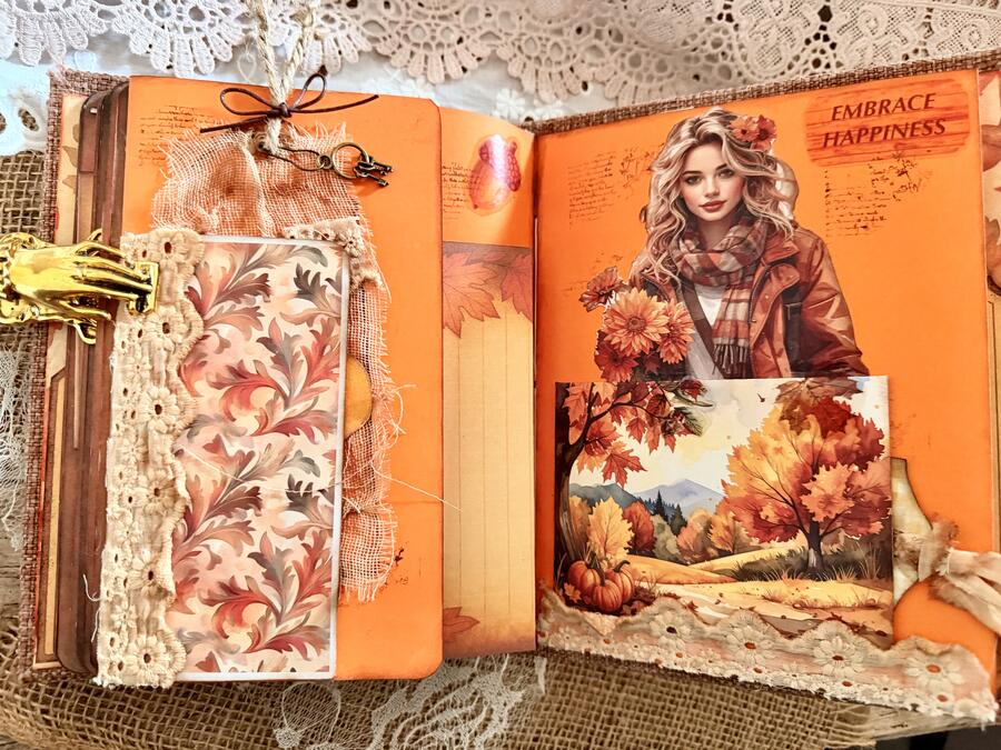 Autumn Journal - Handmade Vintage Journal