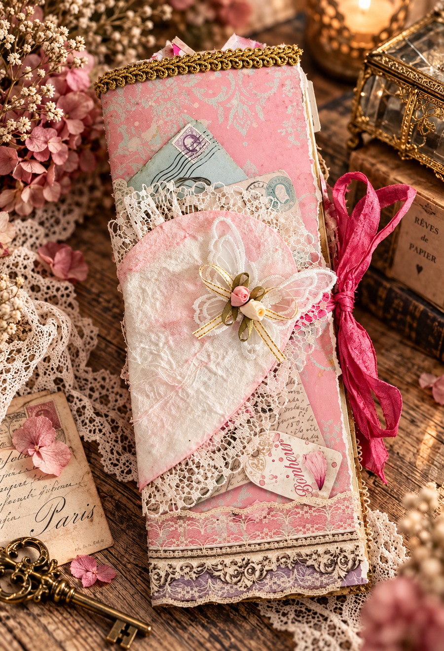 Romantic Paris - Handmade Journal