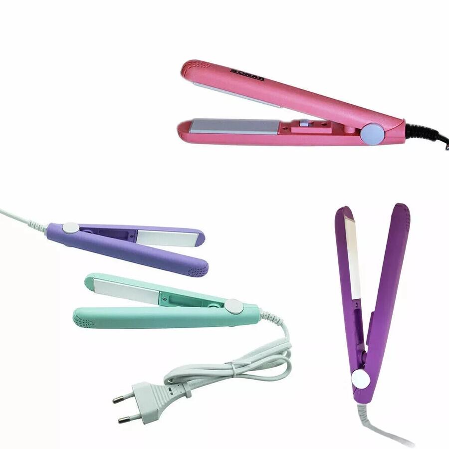 MINI PIASTRA CAPELLI LISCI CERAMICA PORTATILE DA VIAGGIO 