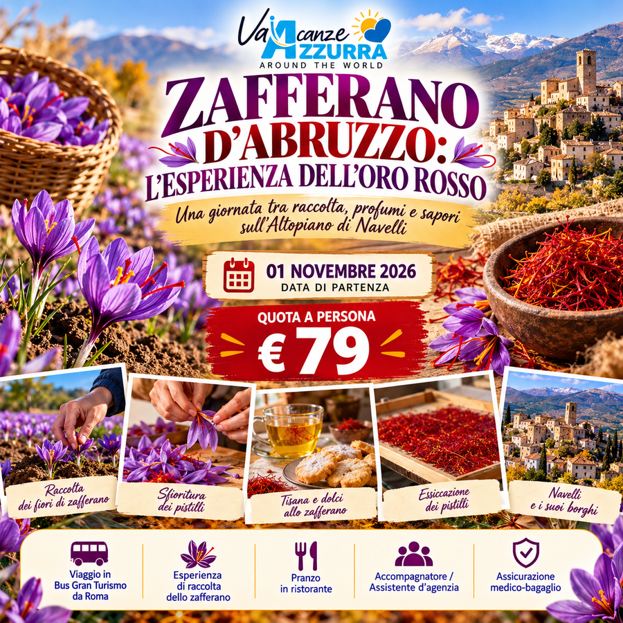 01 NOVEMBRE 2026 ZAFFERANO D’ABRUZZO – L’ESPERIENZA DELL’ORO ROSSO