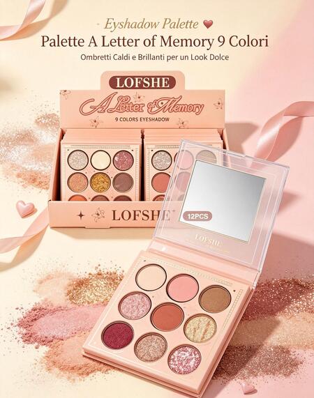 Lofshe A Letter Of Memory 9 Colors Eyeshadow [Conf.da 12 pezzi]