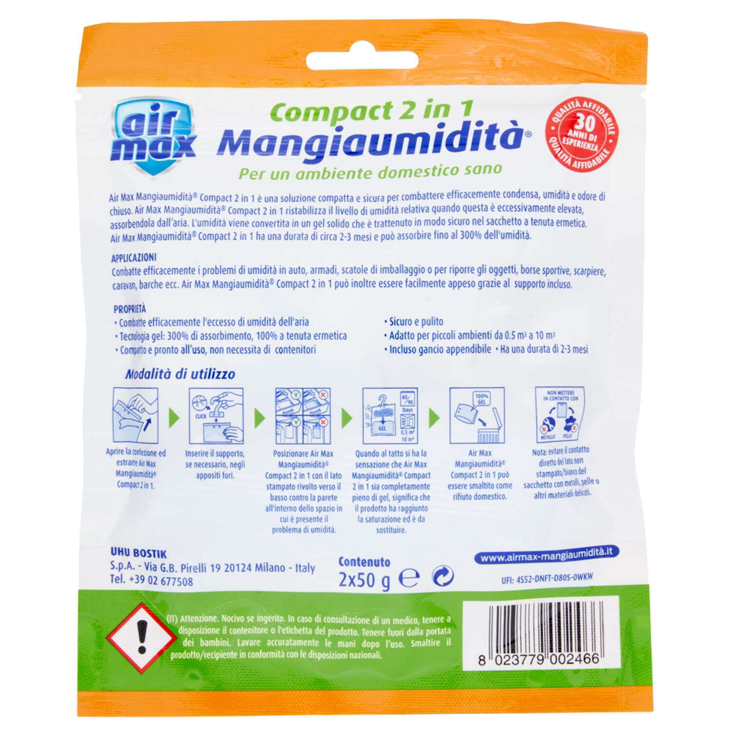 Mangiaumidità Appendibile Compact 2 in 1 da 50 gr AIR MAX