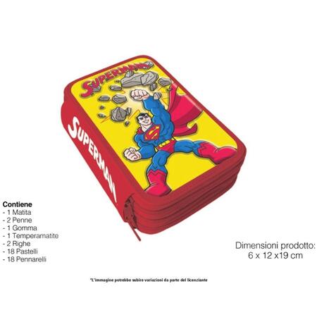 Astuccio completo 3 zip Superman 