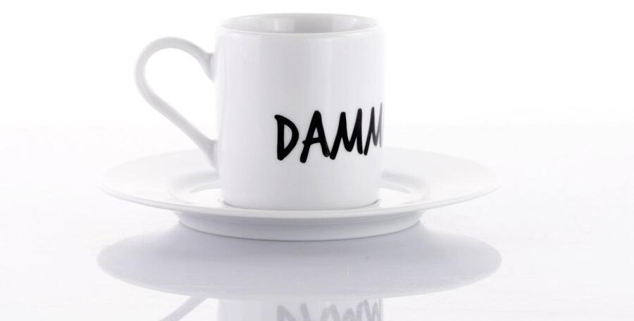 Weissestal Set 3 Tazze Caffè con Piattino Graffiti — Dammi la Carica