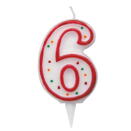 Candelina Zuccherino Forma di Numero 8,5 cm BIG PARTY