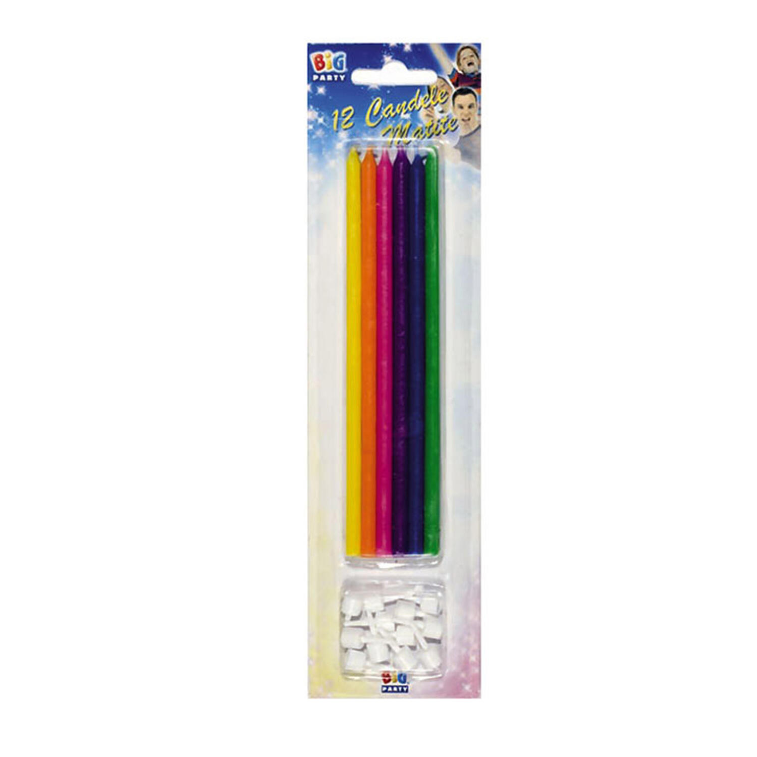 Candeline a Matita da 15 cm BIG PARTY – conf. 12 pz