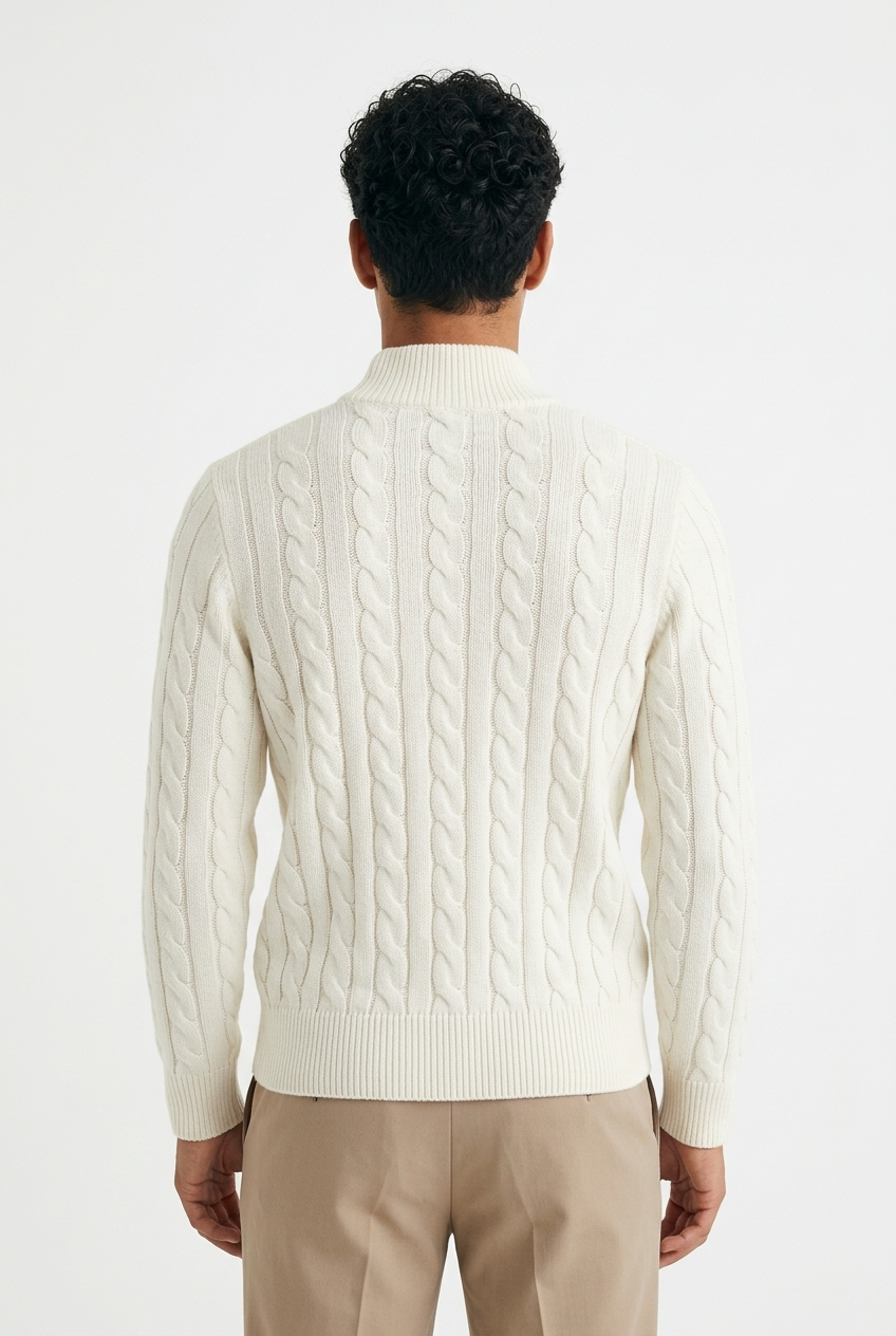 Gianni Lupo Maglia Mezza Zip Panna 