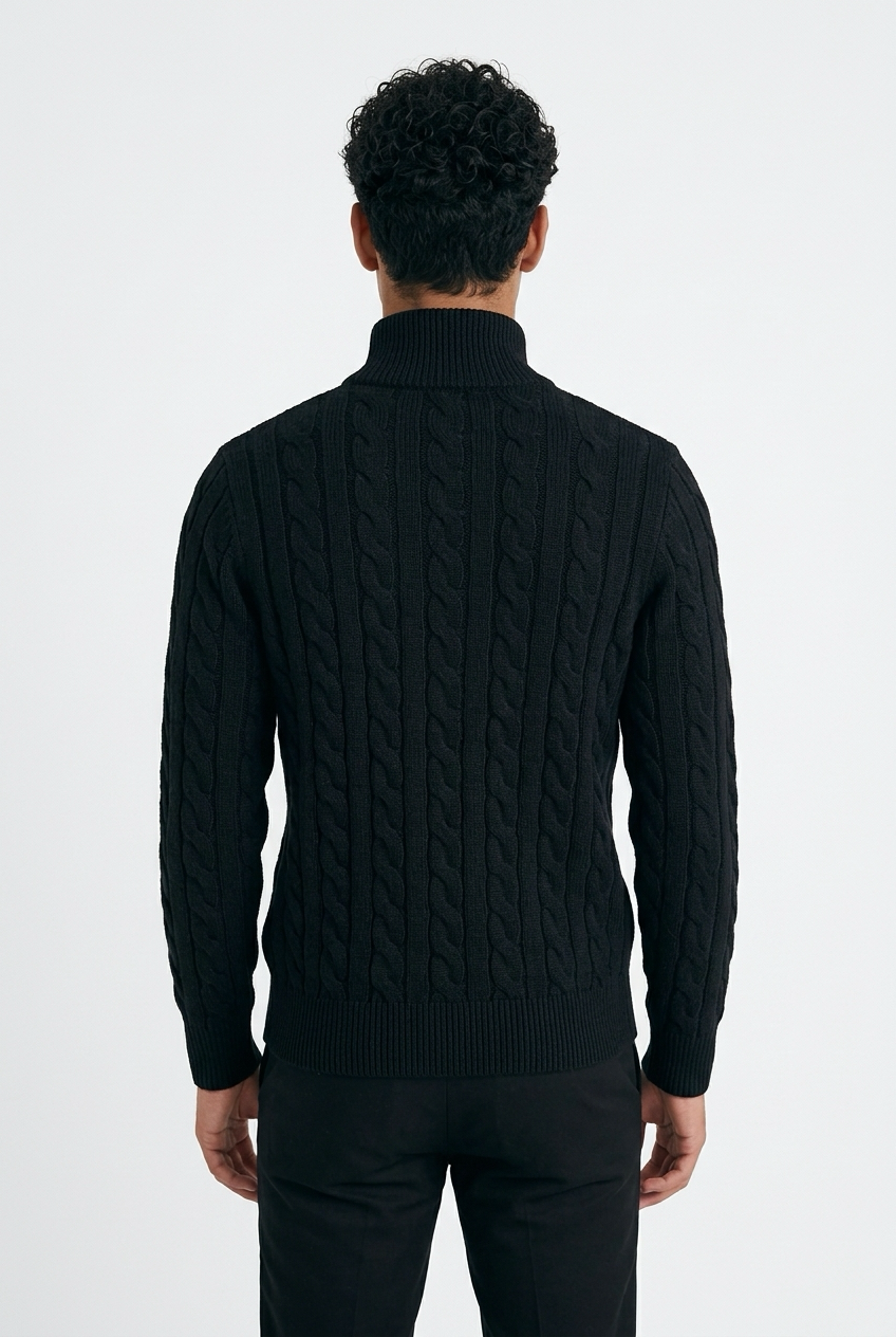 Gianni Lupo Maglia Mezza Zip Nera