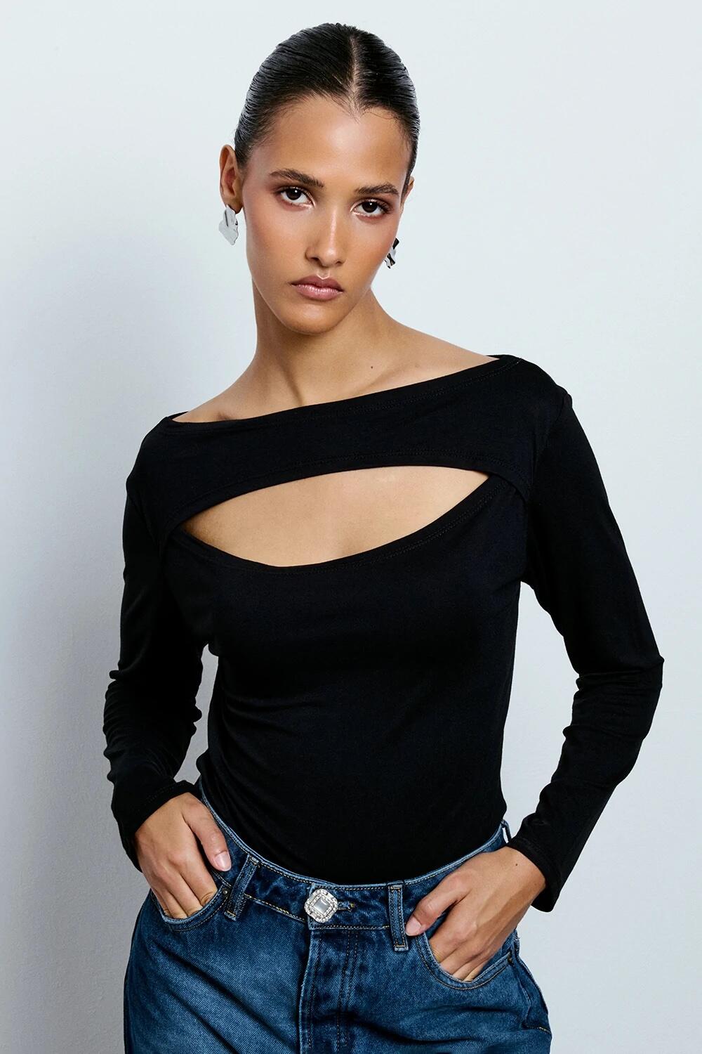 Two Way Maglia Cut Out Nero