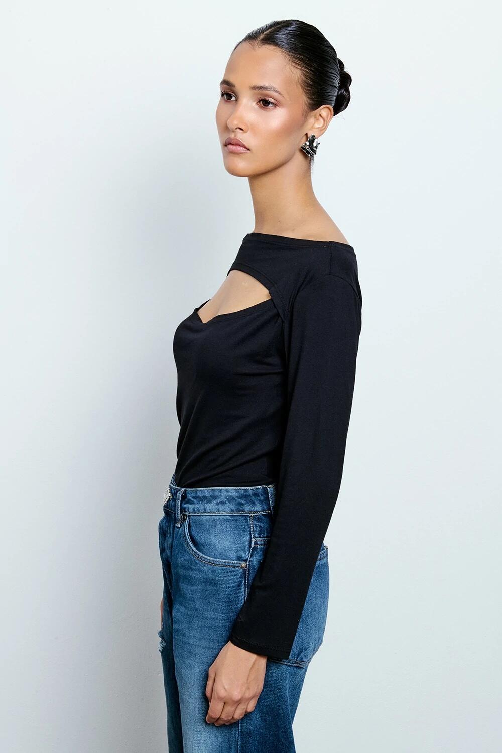 Two Way Maglia Cut Out Nero