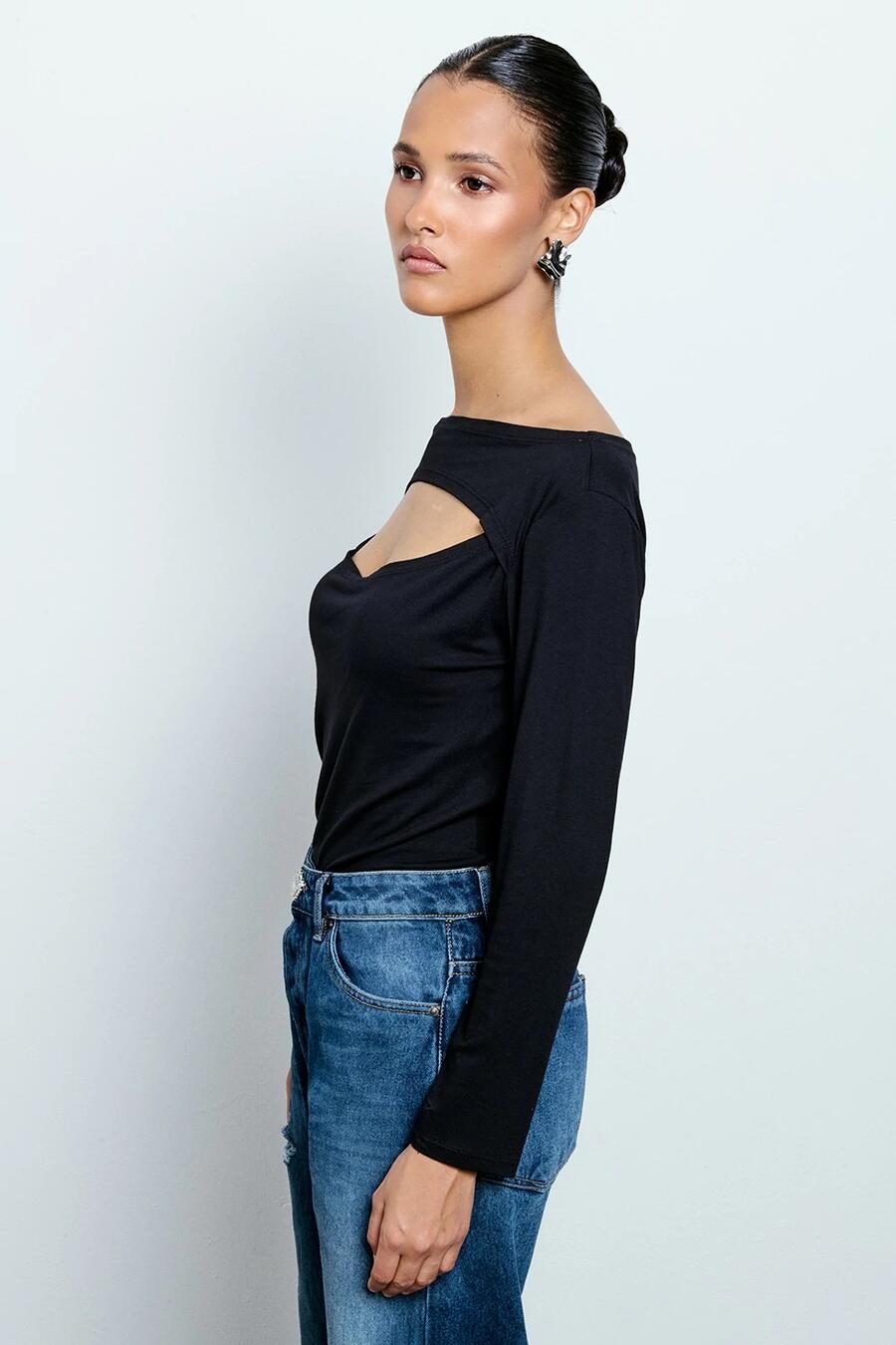 Two Way Maglia Cut Out Nero