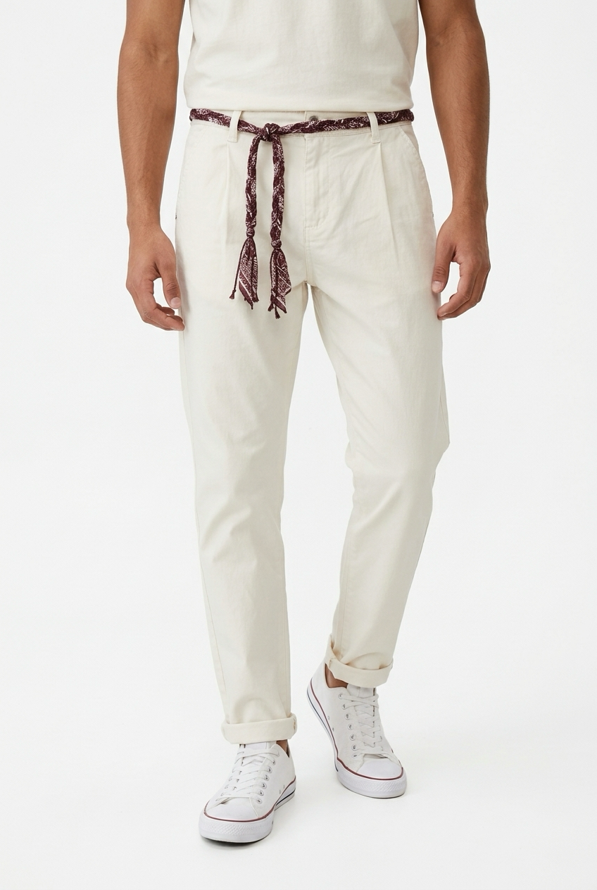 Over-d Pantalone 1 Pince Tapered Panna