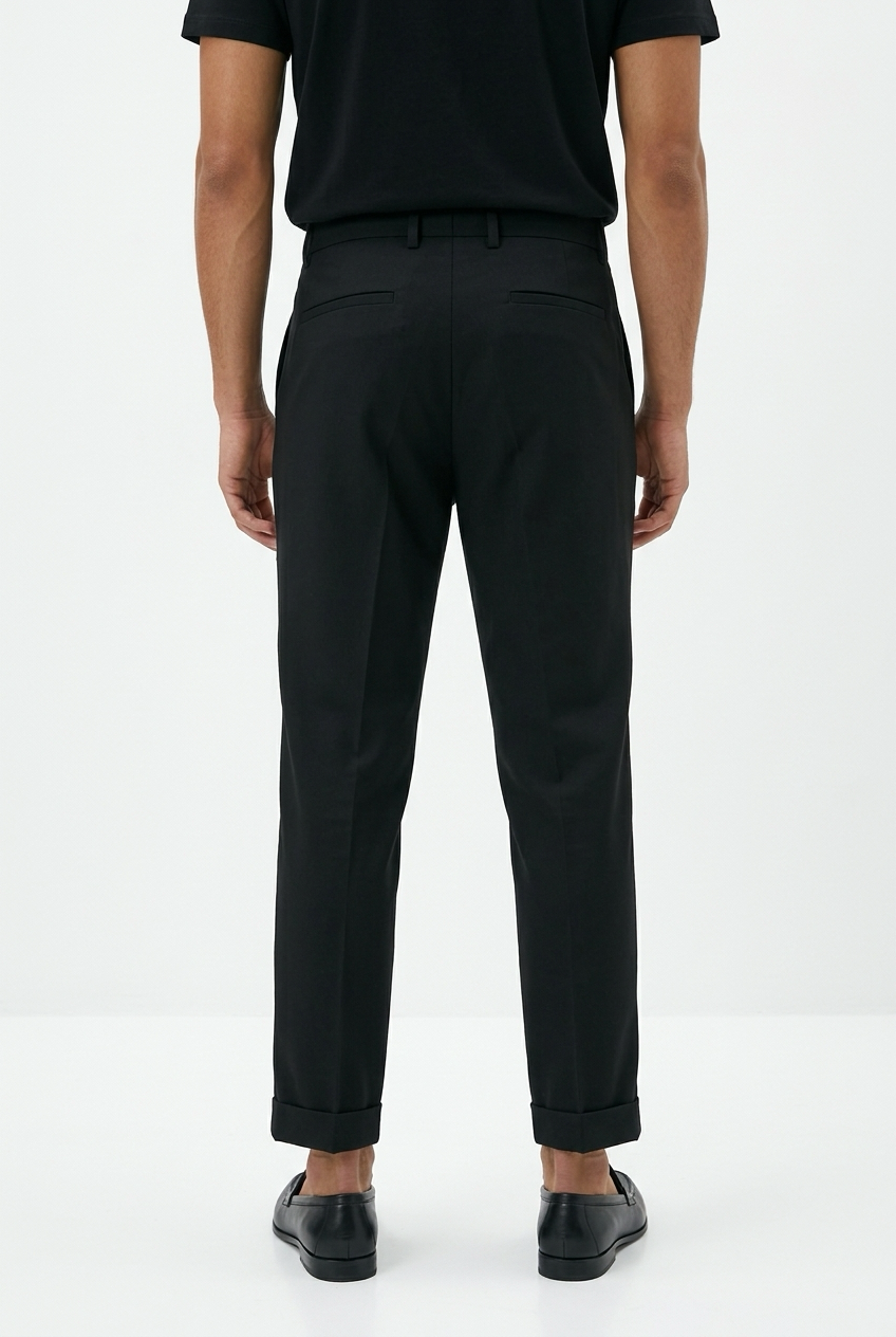 Telamira Pantalone Pinces Tapered Nero