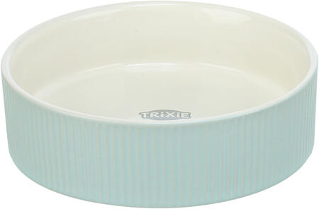 Trixie Ciotola in ceramica con scanalature - AZZURRO - diametro di 12 cm 