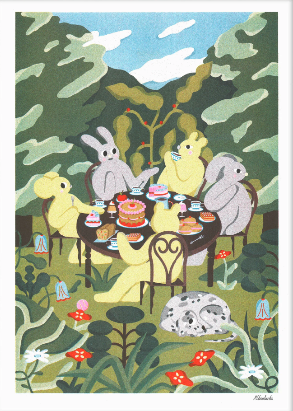 Magda Chmielowska, stampa fine art A3 (29,7x42 cm): Afternoon Tea in the Garden