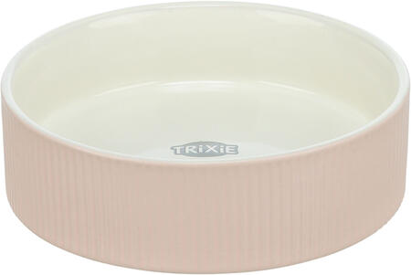 Trixie Ciotola in ceramica con scanalature - ROSA - diametro di 12 cm 