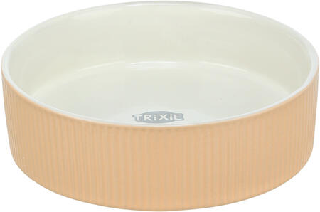 Trixie Ciotola in ceramica con scanalature - ARANCIO - diametro di 12 cm 